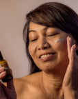 Old woman smile using Night Facial Cream - Gotu Kola & Sericin