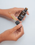 texture on hand natural face serum gotu kola all skin type bodia apothecary